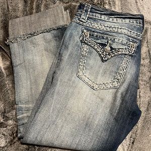 Jeweled miss me capris